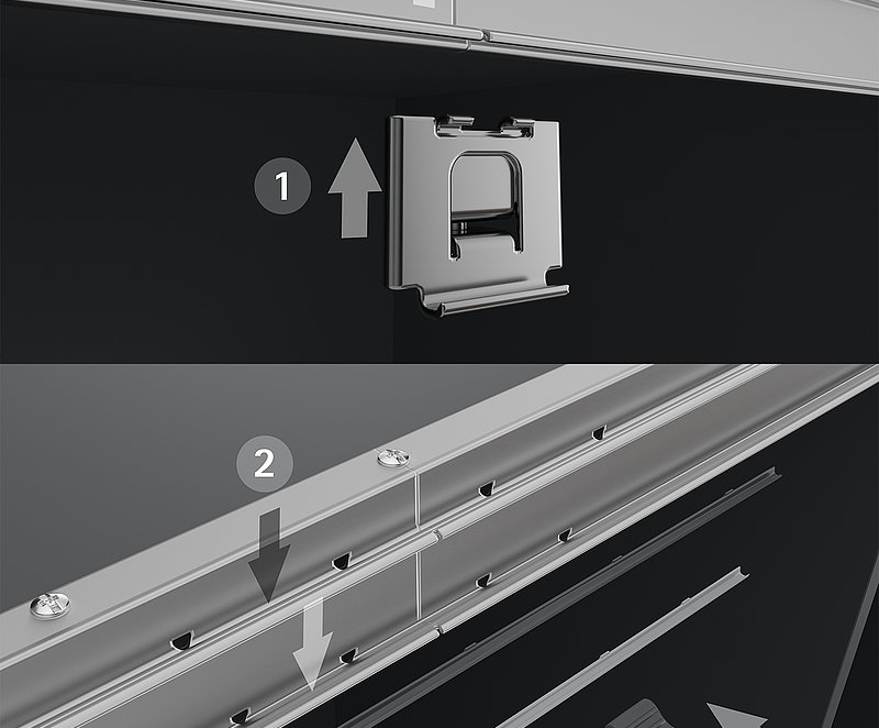 Intelligent installation accessories mean just one person can fit the profiles with ease. Photo: Hettich
