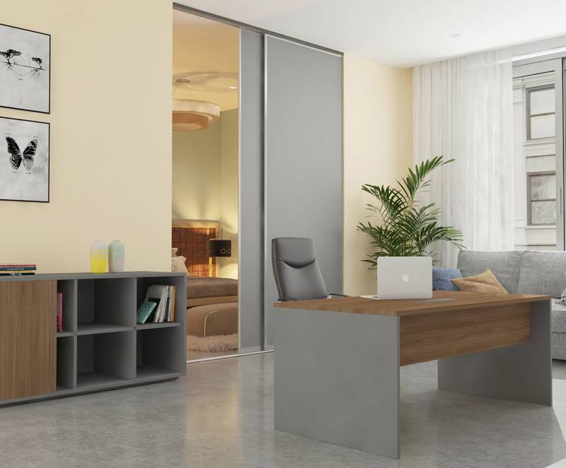 Working as if in a real office: a separate study is ideal for work concentration but also for receiving customers. Photo: Hettich